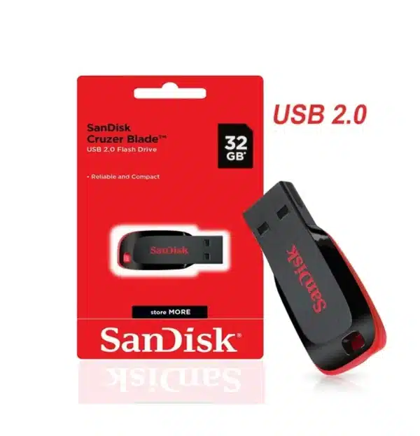 SanDisk Cruzer Blade 32GB USB Flash Drive.