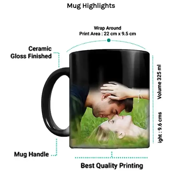 Mug black ceramic coffee mug