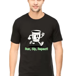 Run, Sip, Repeat Unisex Cotton T-Shirt